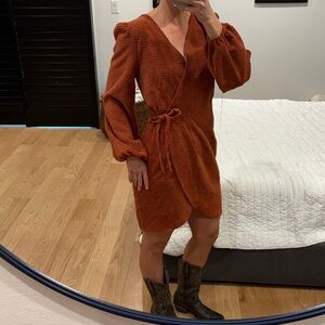 Simplee Apparel Terracotta Long Sleeve Dress